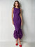 Mermaid Cocktail Party Dress Boat Neck Sleeveless Ankle Length Feather Dress Formal Dress