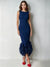 Mermaid Cocktail Party Dress Boat Neck Sleeveless Ankle Length Feather Dress Formal Dress