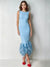 Mermaid Cocktail Party Dress Boat Neck Sleeveless Ankle Length Feather Dress Formal Dress