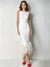 Mermaid Cocktail Party Dress Boat Neck Sleeveless Ankle Length Feather Dress Formal Dress