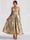 A-Line/Princess Elegant Cocktail Dress V Neck Tea-Length Floral Embroiery Dress Formal Wedding Guest