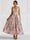 A-Line/Princess Elegant Cocktail Dress V Neck Tea-Length Floral Embroiery Dress Formal Wedding Guest