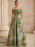 A-Line/Princess Floral Evening Dress Off-The-Shoulder Floral Sleeveless Floor-Length With Pocket Embroidery