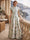 A-Line Mother Of The Bride Dresses Elegant Printed Stain Floor-Length Short Sleeves V-Neck Belt Front Slit Wedding Guest Dress