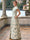 A-Line Mother Of The Bride Dresses Elegant Printed Stain Floor-Length Short Sleeves V-Neck Belt Front Slit Wedding Guest Dress