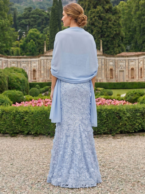 Mermaid Mother Of The Bride Dress Elegant Formal Gown Chiffon Appliques Sequins Floor-Length Sleeveless Strapless With Shawl Wedding Guest Dresses