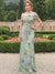 Mermaid Mother Of The Bride Dress Elegant Floral Embroidery Floor-Length Sleeveless Off-The-Shoulder Wedding Guest Dresses
