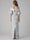 Sheath/Column Evening Dress Off The Shoulder Metallic Jacquard Evening Gown Puff Sleeve With Back Slit