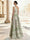 A-Line Evening Gown Elegant Jacquard Floral Dress Prom Floor Length Sleeveless One Shoulder with Slit Pocket Sage Wedding Guest Dress