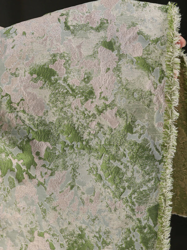 A-Line Prom Dress Elegant Floral Jacquard Dress Formal Floor Length Sleeveless One Shoulder with Slit Pocket Sage Wedding Guest Dress