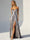 A-Line/Princess Prom Dresses Metallic Dress Sweetheart Neck Strapless Floor-length Sparkle Metallic Pleated Corset Evening Dress with Side Split