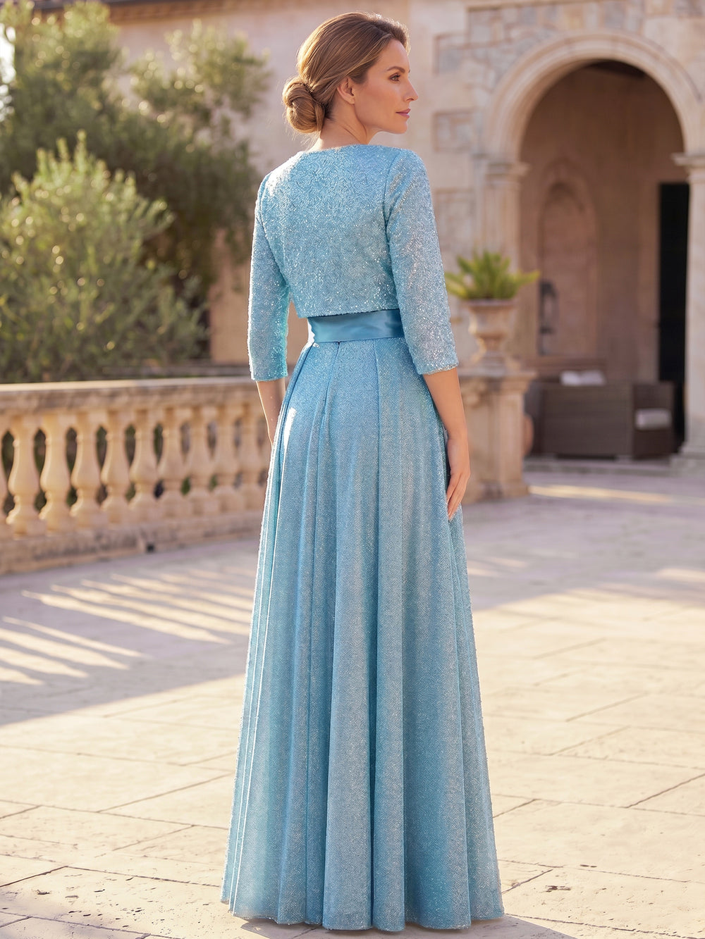 2 Piece Jumpsuits Overskirt V-Neck Sleeveless Ankle-Length Zipper Sequins Mother Of The Bride Dresses With Bow Belt
