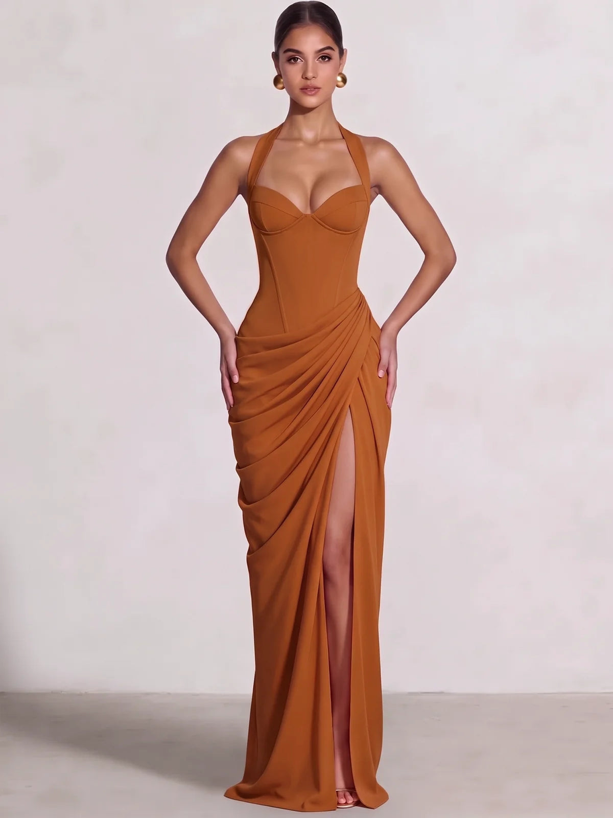 Sheath/Column Evening Dresses Sweetheart Sleeveless Floor-Length Side Split With Boning Criss Cross Straps Lace-Up Formal Dresses