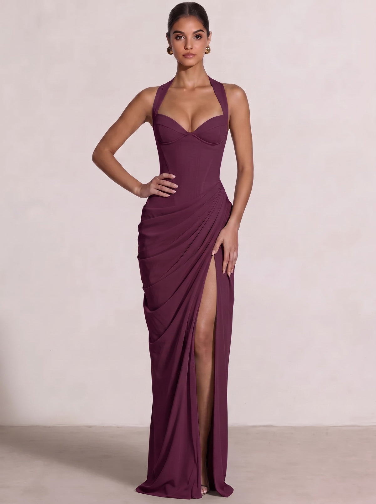 Sheath/Column Evening Dresses Sweetheart Sleeveless Floor-Length Side Split With Boning Criss Cross Straps Lace-Up Formal Dresses