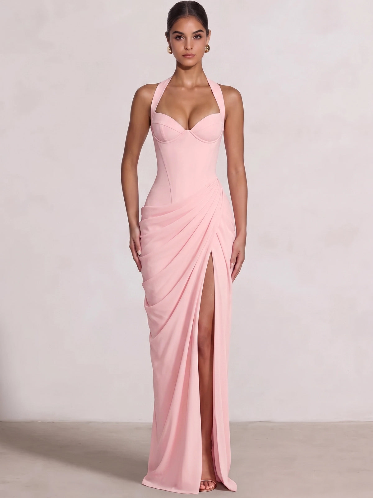 Sheath/Column Evening Dresses Sweetheart Sleeveless Floor-Length Side Split With Boning Criss Cross Straps Lace-Up Formal Dresses