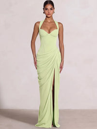 Sheath/Column Evening Dresses Sweetheart Sleeveless Floor-Length Side Split With Boning Criss Cross Straps Lace-Up Formal Dresses