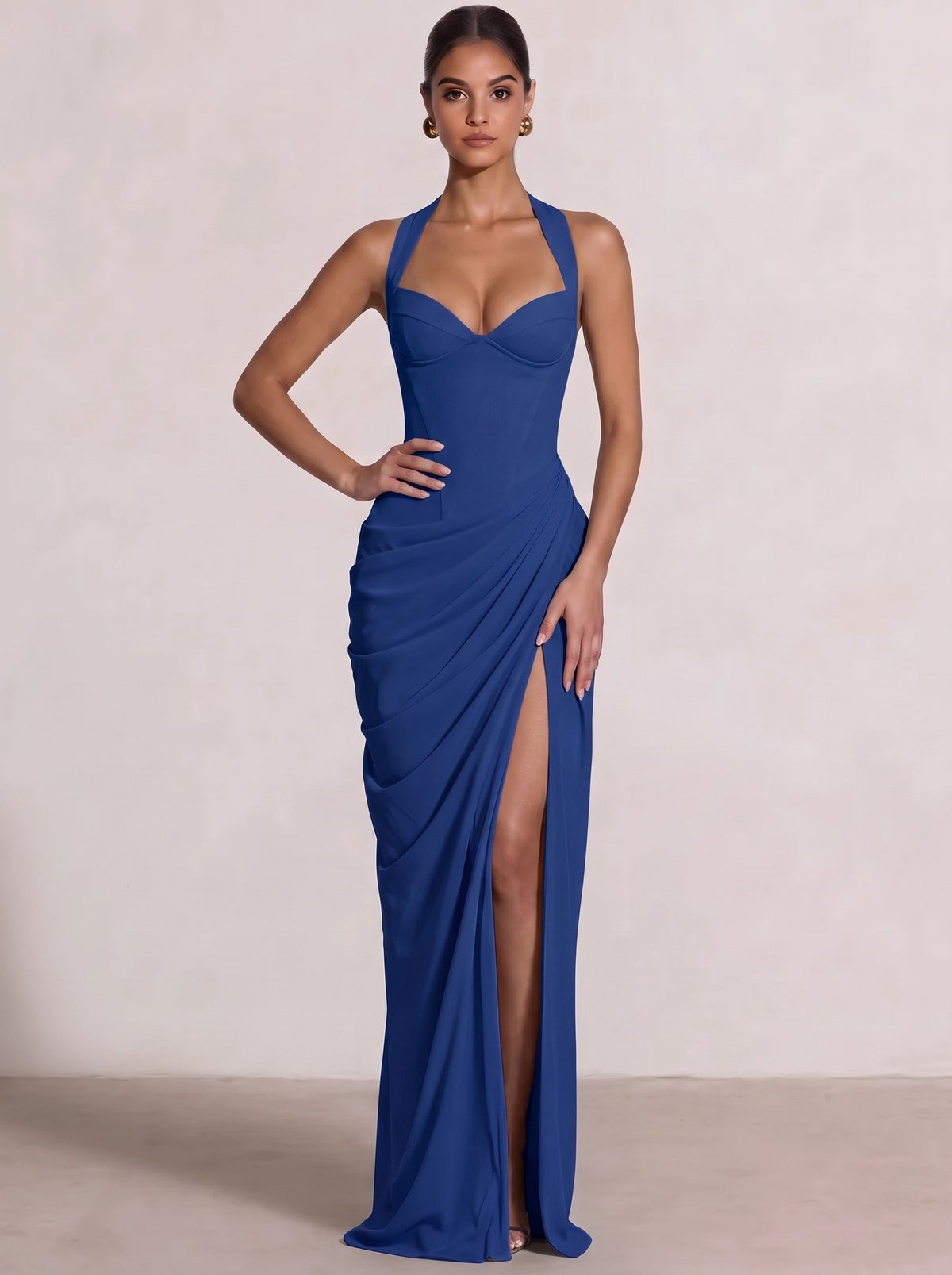 Sheath/Column Evening Dresses Sweetheart Sleeveless Floor-Length Side Split With Boning Criss Cross Straps Lace-Up Formal Dresses
