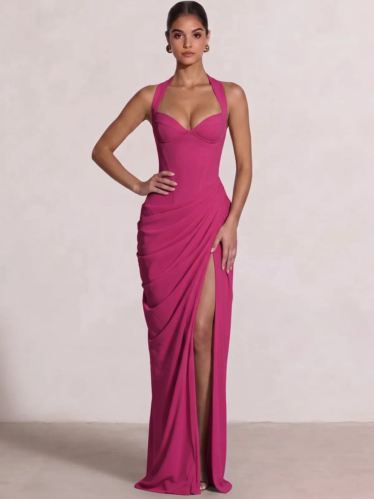 Sheath/Column Evening Dresses Sweetheart Sleeveless Floor-Length Side Split With Boning Criss Cross Straps Lace-Up Formal Dresses