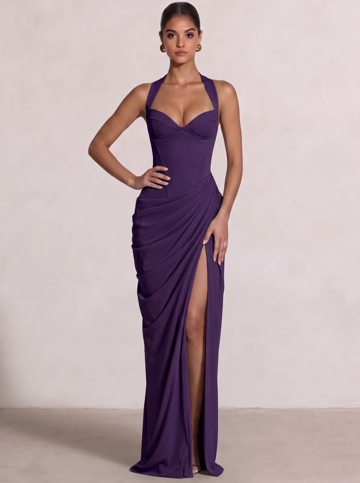 Sheath/Column Evening Dresses Sweetheart Sleeveless Floor-Length Side Split With Boning Criss Cross Straps Lace-Up Formal Dresses