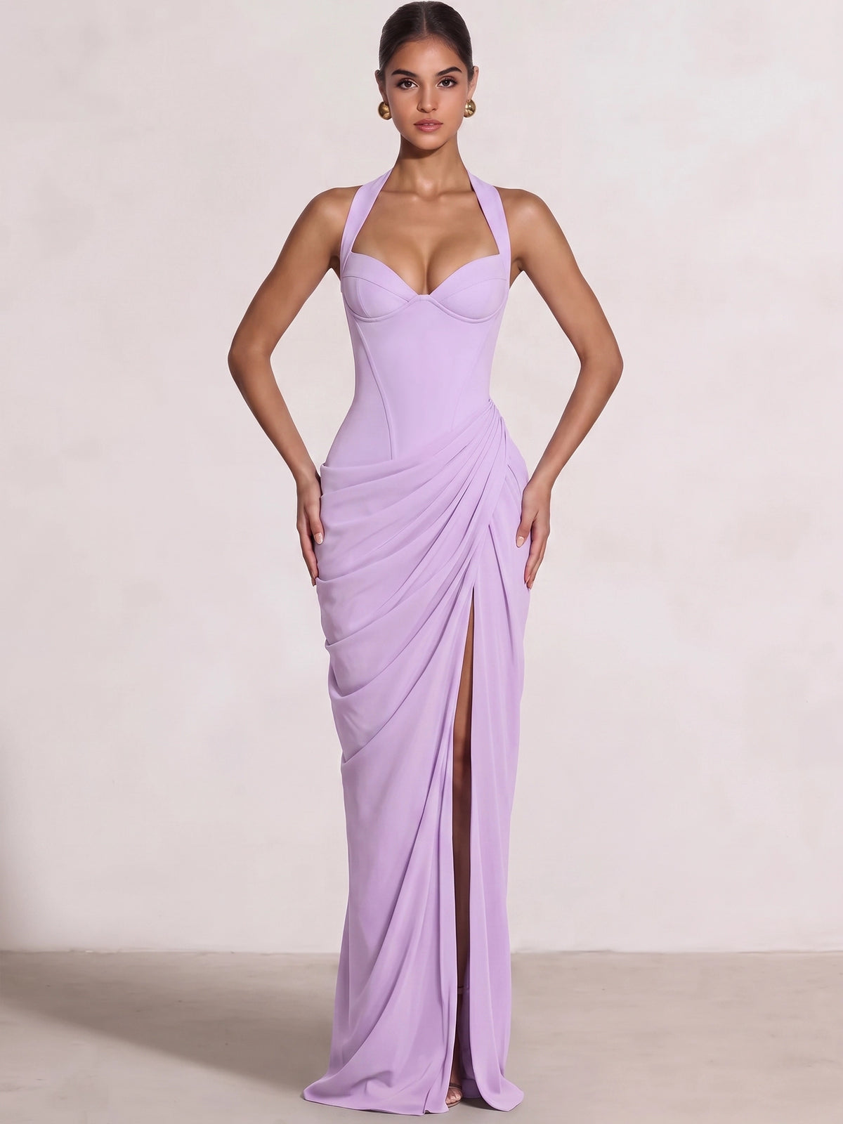 Sheath/Column Evening Dresses Sweetheart Sleeveless Floor-Length Side Split With Boning Criss Cross Straps Lace-Up Formal Dresses
