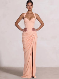 Sheath/Column Evening Dresses Sweetheart Sleeveless Floor-Length Side Split With Boning Criss Cross Straps Lace-Up Formal Dresses