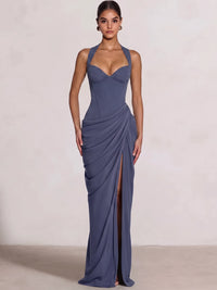 Sheath/Column Evening Dresses Sweetheart Sleeveless Floor-Length Side Split With Boning Criss Cross Straps Lace-Up Formal Dresses