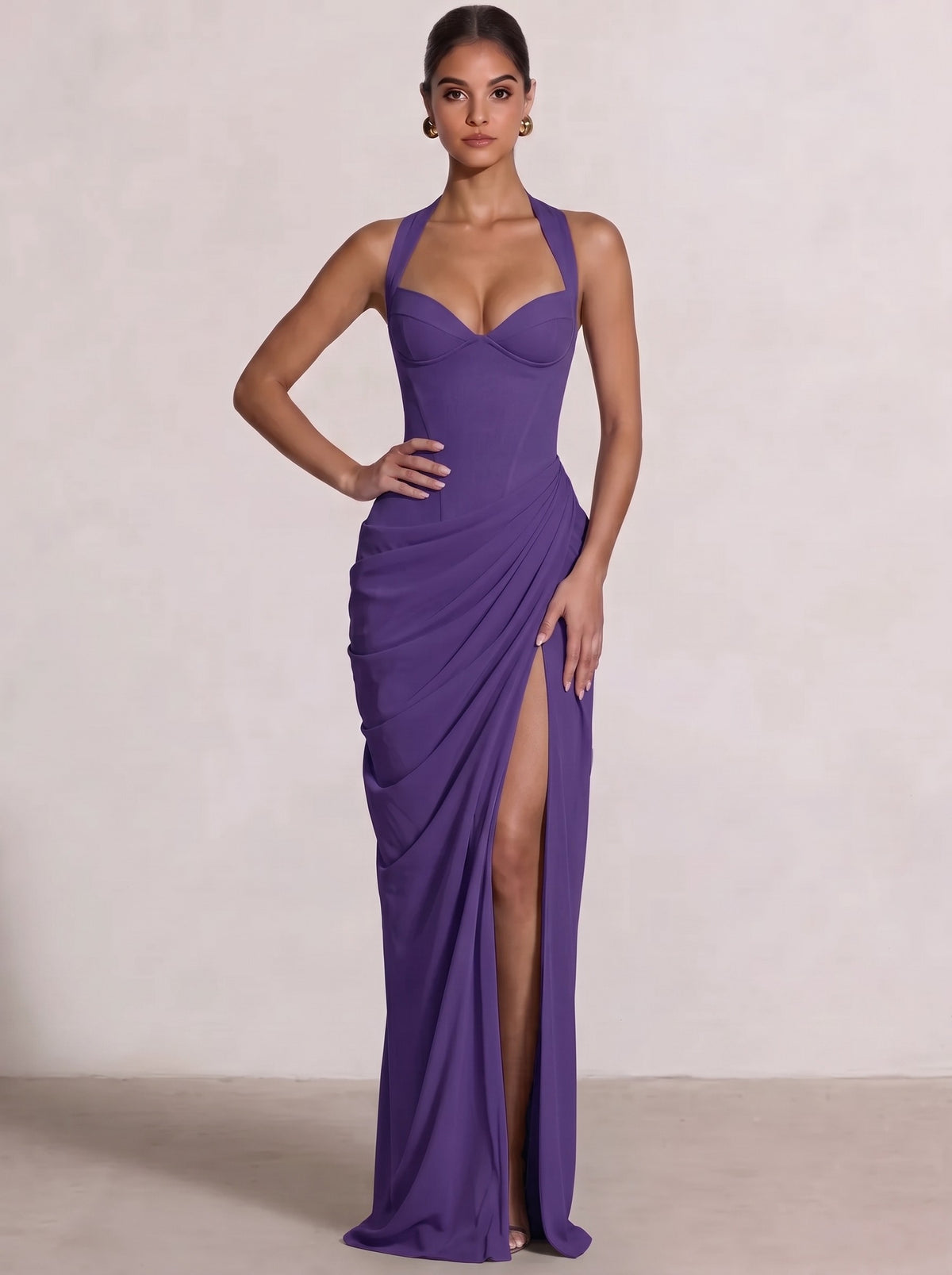 Sheath/Column Evening Dresses Sweetheart Sleeveless Floor-Length Side Split With Boning Criss Cross Straps Lace-Up Formal Dresses