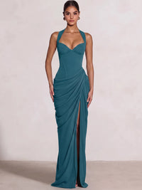 Sheath/Column Evening Dresses Sweetheart Sleeveless Floor-Length Side Split With Boning Criss Cross Straps Lace-Up Formal Dresses