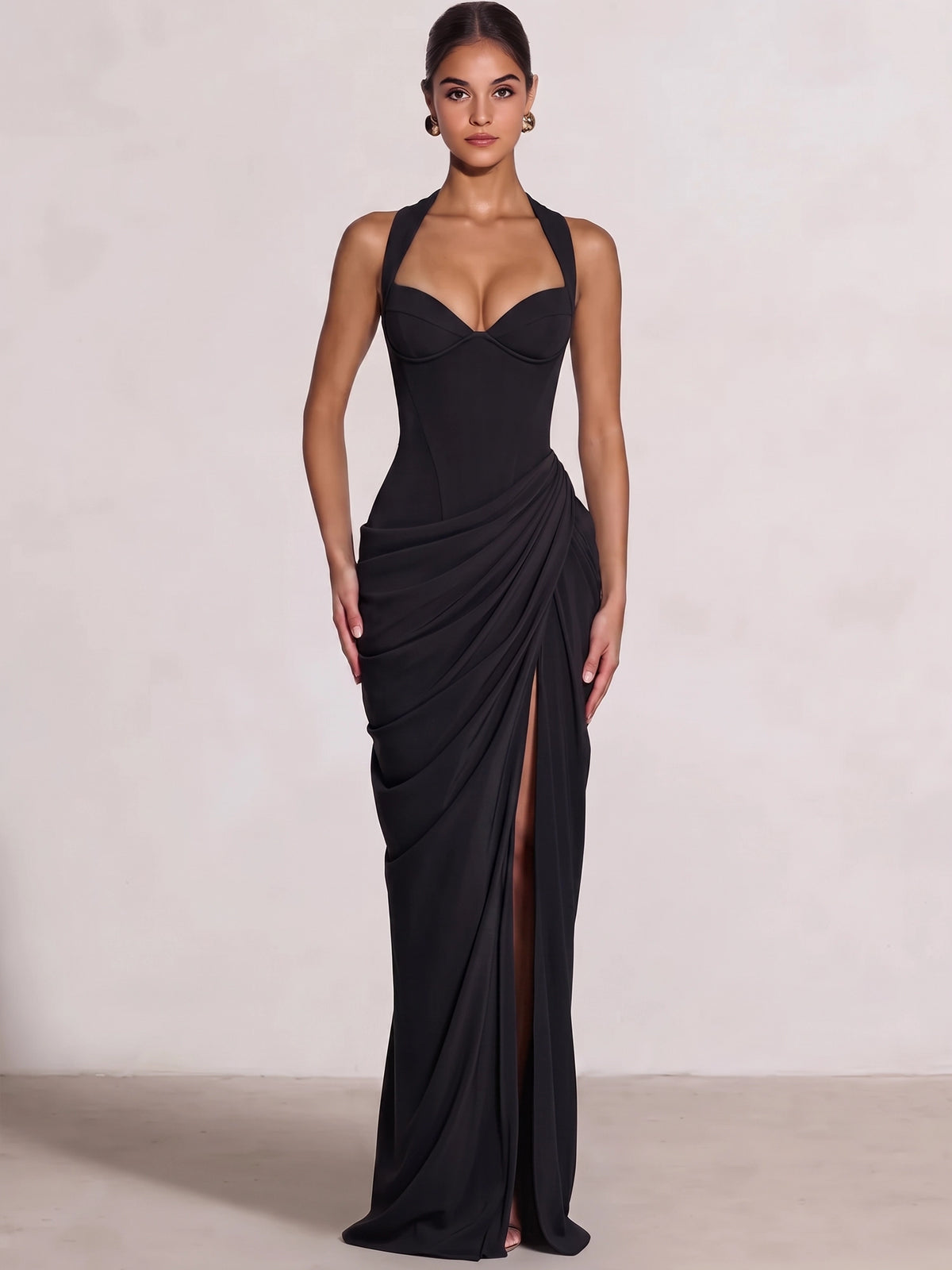 Sheath/Column Evening Dresses Sweetheart Sleeveless Floor-Length Side Split With Boning Criss Cross Straps Lace-Up Formal Dresses