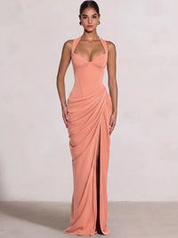Sheath/Column Evening Dresses Sweetheart Sleeveless Floor-Length Side Split With Boning Criss Cross Straps Lace-Up Formal Dresses
