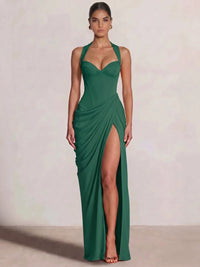 Sheath/Column Evening Dresses Sweetheart Sleeveless Floor-Length Side Split With Boning Criss Cross Straps Lace-Up Formal Dresses