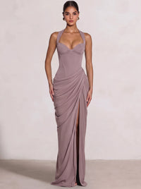 Sheath/Column Evening Dresses Sweetheart Sleeveless Floor-Length Side Split With Boning Criss Cross Straps Lace-Up Formal Dresses