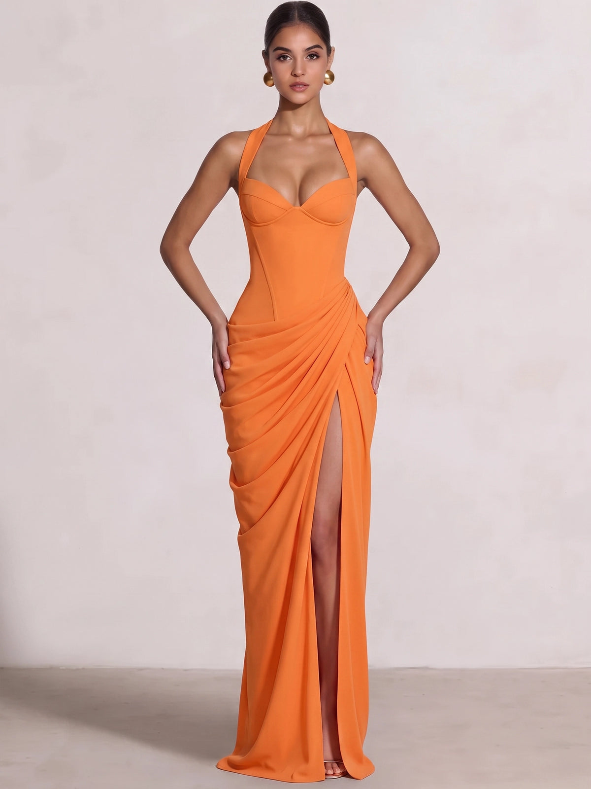 Sheath/Column Evening Dresses Sweetheart Sleeveless Floor-Length Side Split With Boning Criss Cross Straps Lace-Up Formal Dresses
