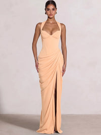 Sheath/Column Evening Dresses Sweetheart Sleeveless Floor-Length Side Split With Boning Criss Cross Straps Lace-Up Formal Dresses