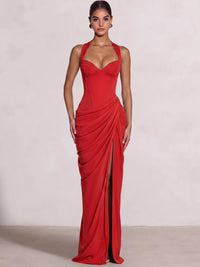 Sheath/Column Evening Dresses Sweetheart Sleeveless Floor-Length Side Split With Boning Criss Cross Straps Lace-Up Formal Dresses