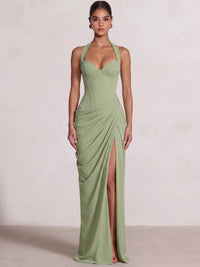 Sheath/Column Evening Dresses Sweetheart Sleeveless Floor-Length Side Split With Boning Criss Cross Straps Lace-Up Formal Dresses