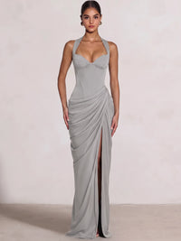 Sheath/Column Evening Dresses Sweetheart Sleeveless Floor-Length Side Split With Boning Criss Cross Straps Lace-Up Formal Dresses