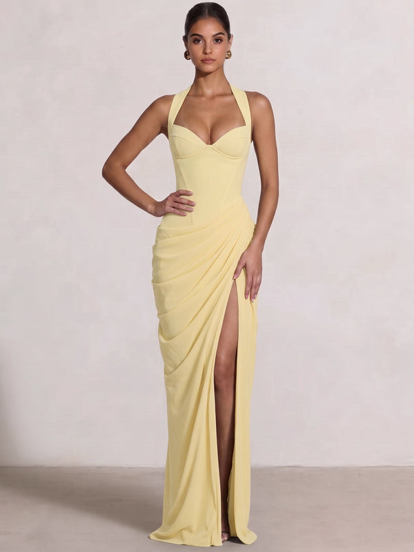 Sheath/Column Evening Dresses Sweetheart Sleeveless Floor-Length Side Split With Pleats Boning Criss Cross Straps Lace-Up Formal Dresses