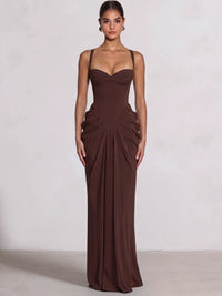 Sheath/Column Evening Dresses Sweetheart Sleeveless Floor-Length With Corset Pleated Formal Dresses Lace-Up