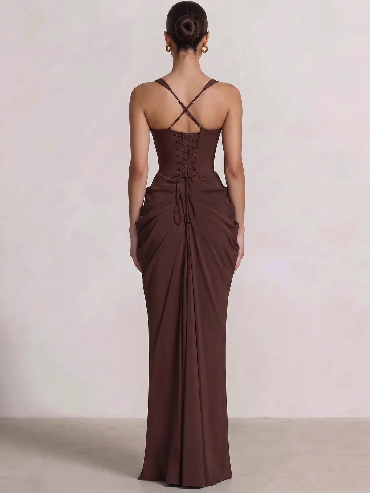 Sheath/Column Evening Dresses Sweetheart Sleeveless Floor-Length With Corset Pleated Formal Dresses Lace-Up