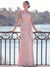 Sheath/Column Evening Dresses Satin Pink Elegant Ruched Floor-Length One-Shoulder Formal Party Dress With Flower