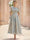 A-Line Cocktail Dress Jacquard Satin Ruched One-Shoulder 1/2 Sleeves Formal Elegant Dress Ankle-Length Pockets Wedding Guest