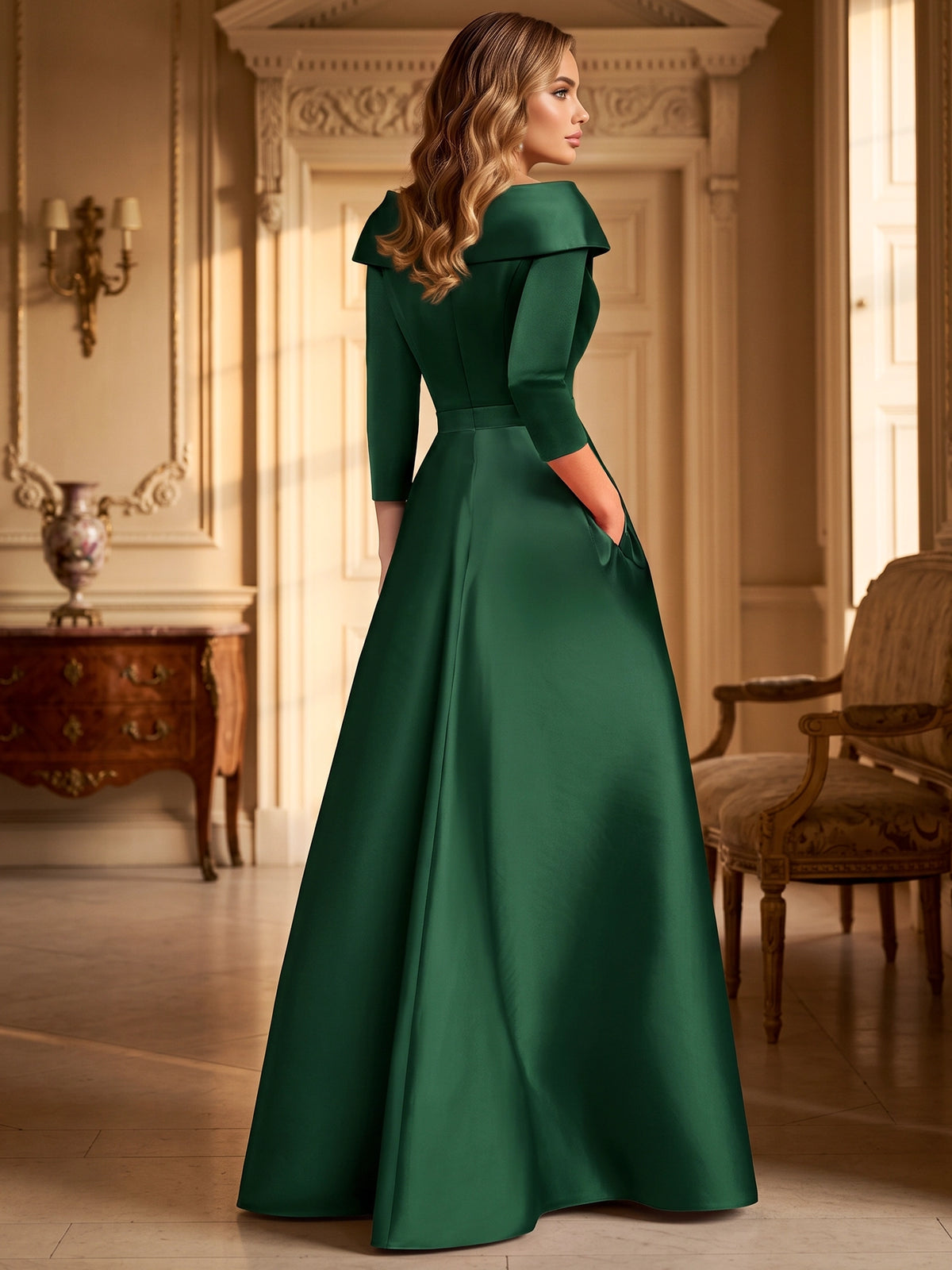 Sequin Mermaid / Trumpet Evening Gown Elegant Formal Dress Wedding Floor Length Long Sleeves With Overskirt