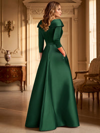 Sequin Mermaid / Trumpet Evening Gown Elegant Formal Dress Wedding Floor Length Long Sleeves With Overskirt