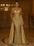Sequin Mermaid/Trumpet Evening Dresses Elegant Formal Dress Floor-Length Sleeveless Off-The-Shoulder With Overskirt Ruched Wedding Guest