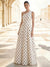 A-Line/Princess Evening Dress Satin One-Shoulder Sleeveless Floor-Length Formal Dresses With Polka Dots Wedding Guest