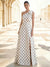 A-Line/Princess Evening Dress Satin One-Shoulder With Bow Sleeveless Floor-Length Formal Dresses With Polka Dots Split Side Wedding Guest