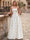 A-Line/Princess Evening Dress Satin Strapless Sleeveless Floor-Length Formal Dresses With Polka Dots Pockets Wedding Guest
