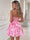 A-Line/Princess Sweetheart Spaghetti Straps Sleeveless Short/Mini Homecoming Dresses with 3D Rosette Flowers and Corset Bodice