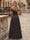 A-Line/Princess Evening Dress Satin Off-The-Shoulder Sleeveless Floor-Length Formal Dresses With Polka Dots Split Side Wedding Guest